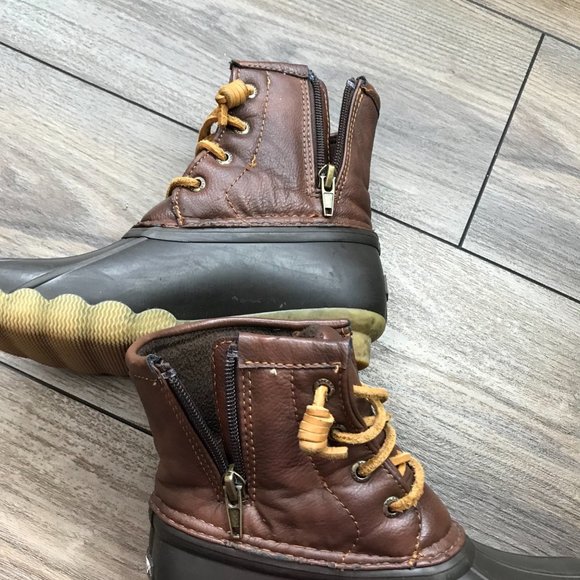 Sperry Top-Sider Saltwater Duck Boots Brown Waterproof Big Girl's Size 2 YG55362 - Picture 4 of 12